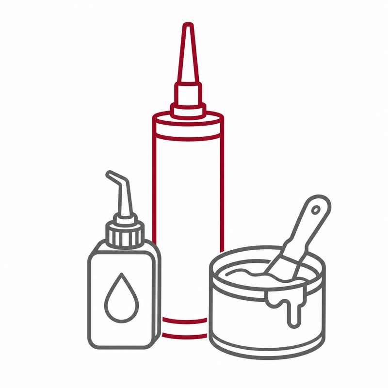 Piktogramm für tubenverpackte technische Produkte wie Klebstoffe, Dichtstoffe, Schmierstoffe und Farben