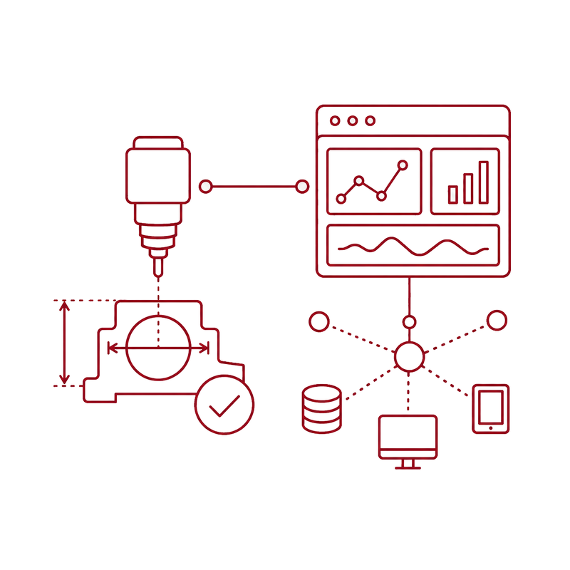 Icon für Messmittelfähigkeit und Datenanbindung