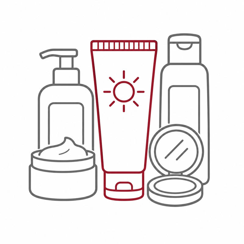Piktogramm für tubenverpackte Kosmetik- und Körperpflegeprodukte wie Zahnpasta, Hautpflege und Sonnenschutz