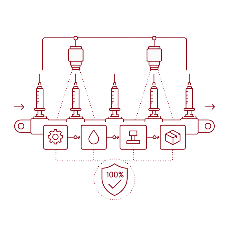 Icon für 100% Prüfung von Spritzen