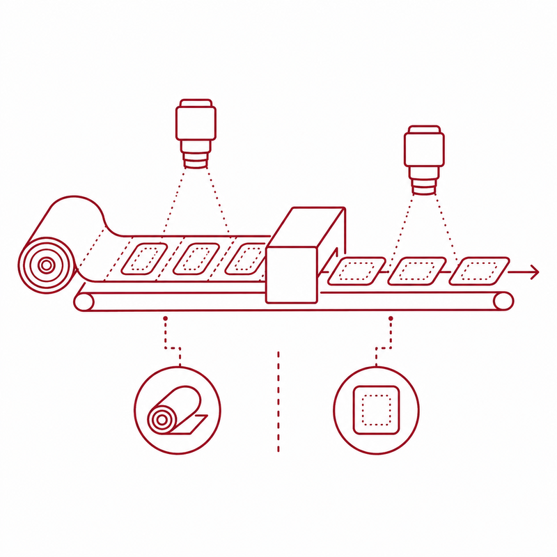 icon für bahnware und geschnittene produkte