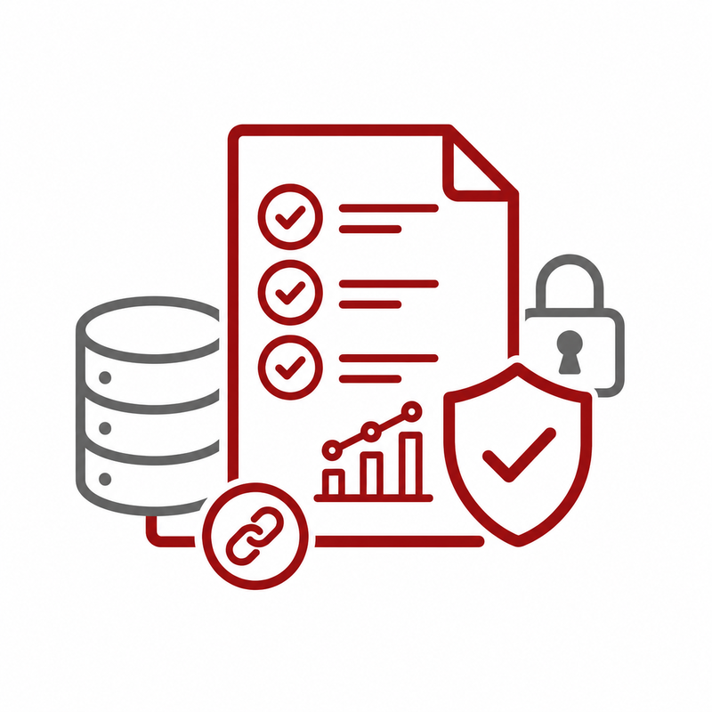 Icon für Datenintegrität und dokumentierte Prüfergebnisse
