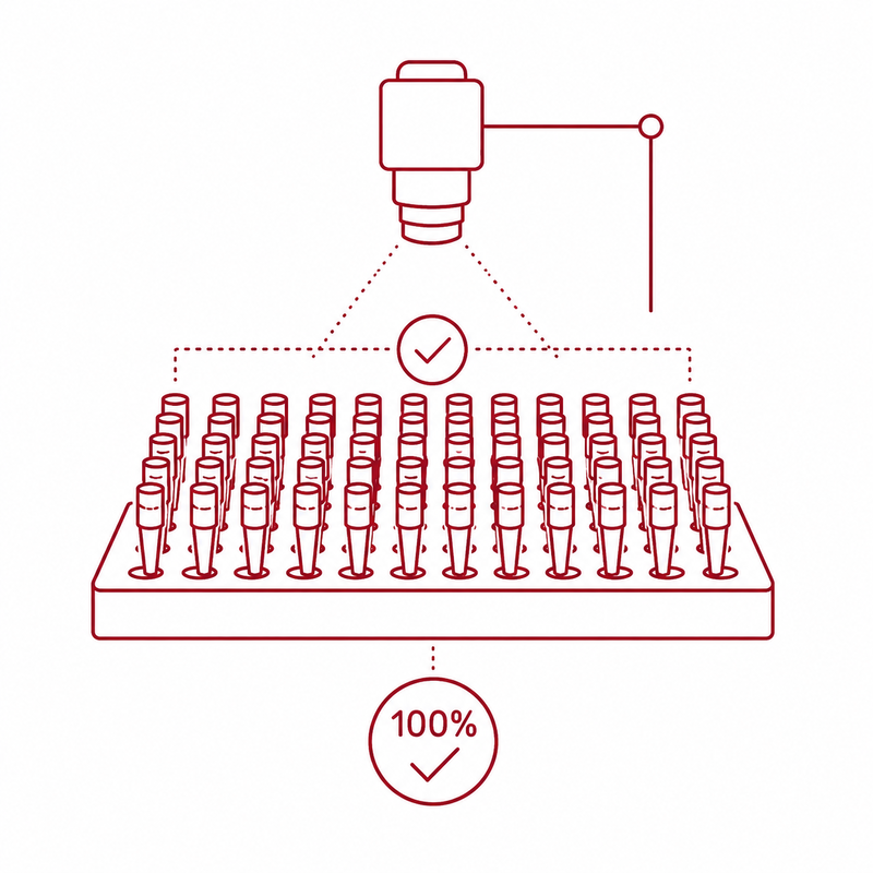 icon für 100% Prüfung von Pipettenspitzen