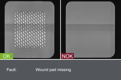 Inspection of wound pad presence in patches