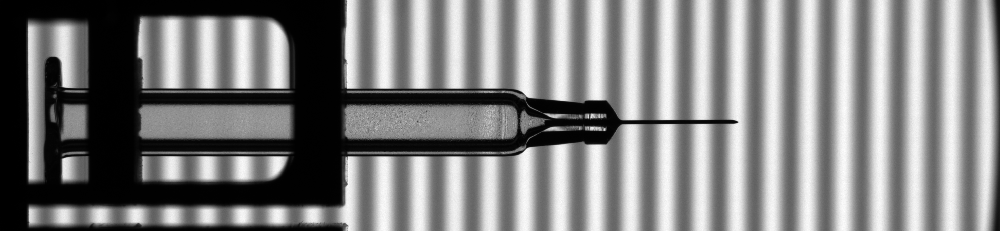 Aufnahme einer silikonisierten Spritze